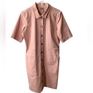 Duluth Trading & Co Button Down Short Sleeve Dress Canvas